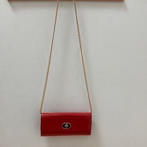 Coach orange/red wallet chain crossbody bag
